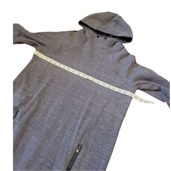 Athleta Victory Hooded Sweatshirt Dress Dark Grey Charcoal Black Medium Tall MT - Picture 10 of 12
